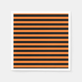 Orangefarbene und schwarze Streifen Papier Napkins Serviette