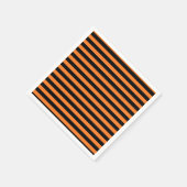 Orangefarbene und schwarze Streifen Papier Napkins Serviette (Ecke)