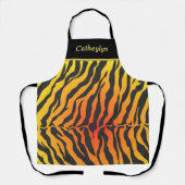 Orangefarbene und schwarze Tiger Streifen Schürze (Vorderseite)