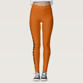 Orangefarbene und schwarze Typografie Modernes glü Leggings