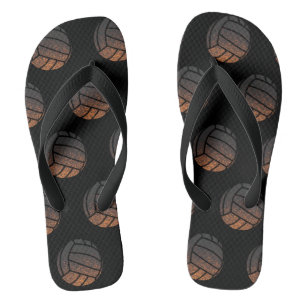 Orangefarbene und schwarze Volleyball Badesandalen