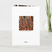 Orangefarbene und schwarze Zebra-Monogramm Karte (Rückseite)