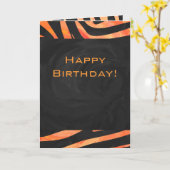 Orangefarbene und schwarze Zebra-Monogramm Karte (Gelbe Blume)