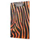 Orangefarbene und schwarze Zebra-Monogramm Klemmbrett (Links)
