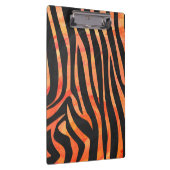 Orangefarbene und schwarze Zebra-Monogramm Klemmbrett (Rechts)