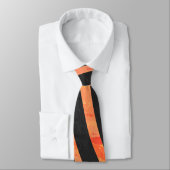 Orangefarbene und schwarze Zebra-Monogramm Krawatte (Gebunden)