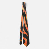 Orangefarbene und schwarze Zebra-Monogramm Krawatte (Rückseite)