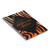 Orangefarbene und schwarze Zebra-Monogramm Notizblock (Rechte Seite)