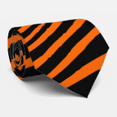 Orangefarbene und schwarze Zebrastreifen Krawatte (Gerollt)