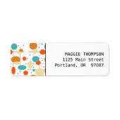 Orangefarbene und türkisfarbene Zirkel Mitte Jahrh (Vorne)