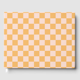 Orangefarbene und ungebleichte Seidenkarton Gästebuch