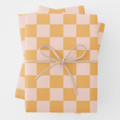 Orangefarbene und ungebleichte Seidenkarton Geschenkpapier Set (Beispiel)