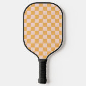 Orangefarbene und ungebleichte Seidenkarton Pickleball Schläger (Rückseite)