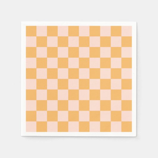 Orangefarbene und ungebleichte Seidenkarton Serviette (Vorderseite)