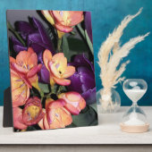 Orangefarbene und violette Blumen Fotoplatte (Seite)