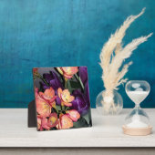 Orangefarbene und violette Blumen Fotoplatte (InSitu)