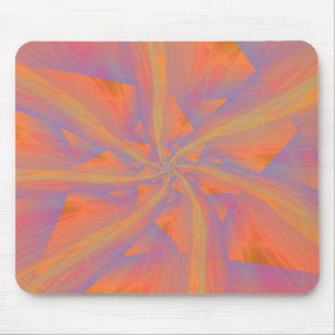 Orangefarbene und violette Spiralwaffen Mousepad