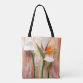 Orangefarbene und weiße Blume Totbeutel Tasche (Rückseite)