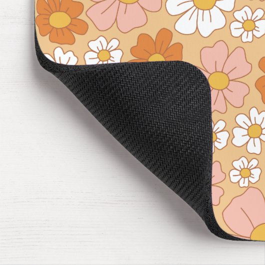 Orangefarbene und weiße Blumenmousepads Mousepad (Ecke)