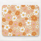 Orangefarbene und weiße Blumenmousepads Mousepad (Vorne)