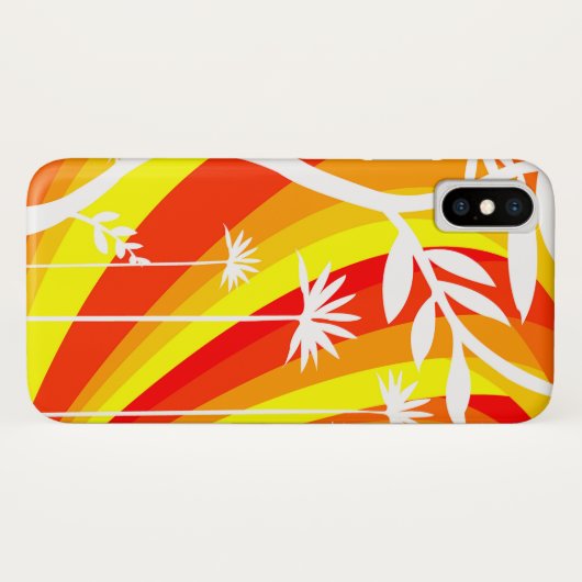 Orangefarbene und weiße botanische Illustration Case-Mate iPhone Hülle (Rückseite (Horizontal))