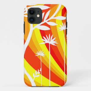 Orangefarbene und weiße botanische Illustration Case-Mate iPhone Hülle