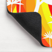 Orangefarbene und weiße botanische Illustration Mousepad (Ecke)