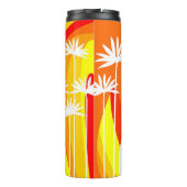 Orangefarbene und weiße botanische Illustration Thermosbecher (Rückseite)