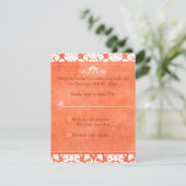 Orangefarbene und weiße Damaskekarte Einladung (Stehend Vorderseite)