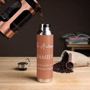 Orangefarbene und weiße, einfach anpassbare Famili Trinkflasche