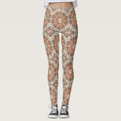 Orangefarbene und weiße Freude Leggings (Vorderseite)