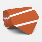 Orangefarbene und weiße horizontale Streifen Krawatte (Gerollt)