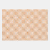 Orangefarbene und weiße Karierte Papierblätter Geschenkpapier Set (Vorderseite 3)