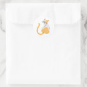 Orangefarbene und weiße Katze Runder Aufkleber (Tasche)