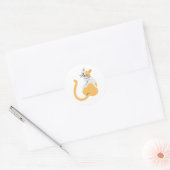 Orangefarbene und weiße Katze Runder Aufkleber (Umschlag)