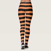 Orangefarbene und weiße Linien Muster, Tiger Leggi Leggings (Rückseite)