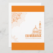 Orangefarbene und weiße Moschee Design Grüne Grüße (Vorne/Hinten)