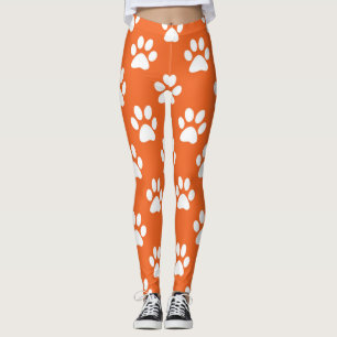 Orangefarbene und weiße Pasten Leggings