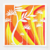 Orangefarbene und weiße Pflanze Serviette (Vorderseite)