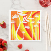 Orangefarbene und weiße Pflanze Serviette (Beispiel)