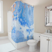 Orangefarbene und weiße Quallen im Wasser Duschvorhang (Beispiel)