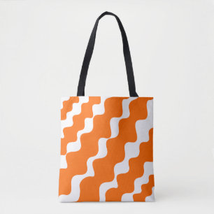 Orangefarbene und weiße Schleuderwellen Tasche