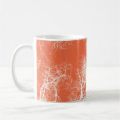 Orangefarbene und weiße, silberfarbene Bäume Kaffeetasse (Links)