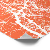 Orangefarbene und weiße, silberfarbene Bäume Poster (Ecke)