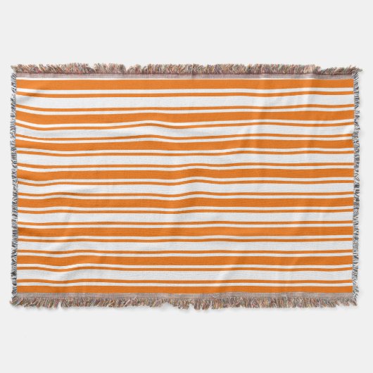Orangefarbene und weiße Streifen Decke (Vorderseite)