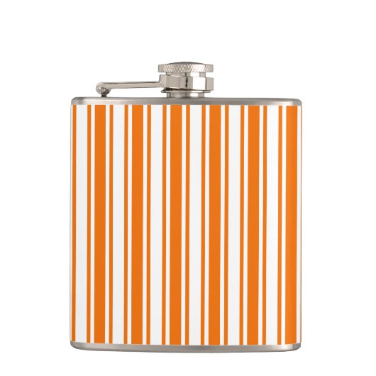 Orangefarbene und weiße Streifen Flachmann (Vorderseite)
