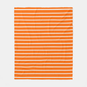 Orangefarbene und weiße Streifen Fleecedecke