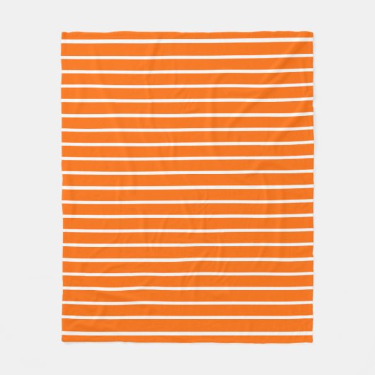 Orangefarbene und weiße Streifen Fleecedecke (Vorderseite)
