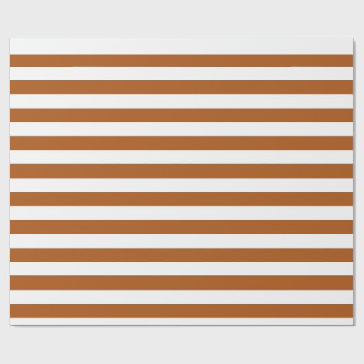 Orangefarbene und weiße Streifen Geschenkpapier (Flach)