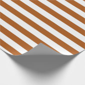 Orangefarbene und weiße Streifen Geschenkpapier (Ecke)